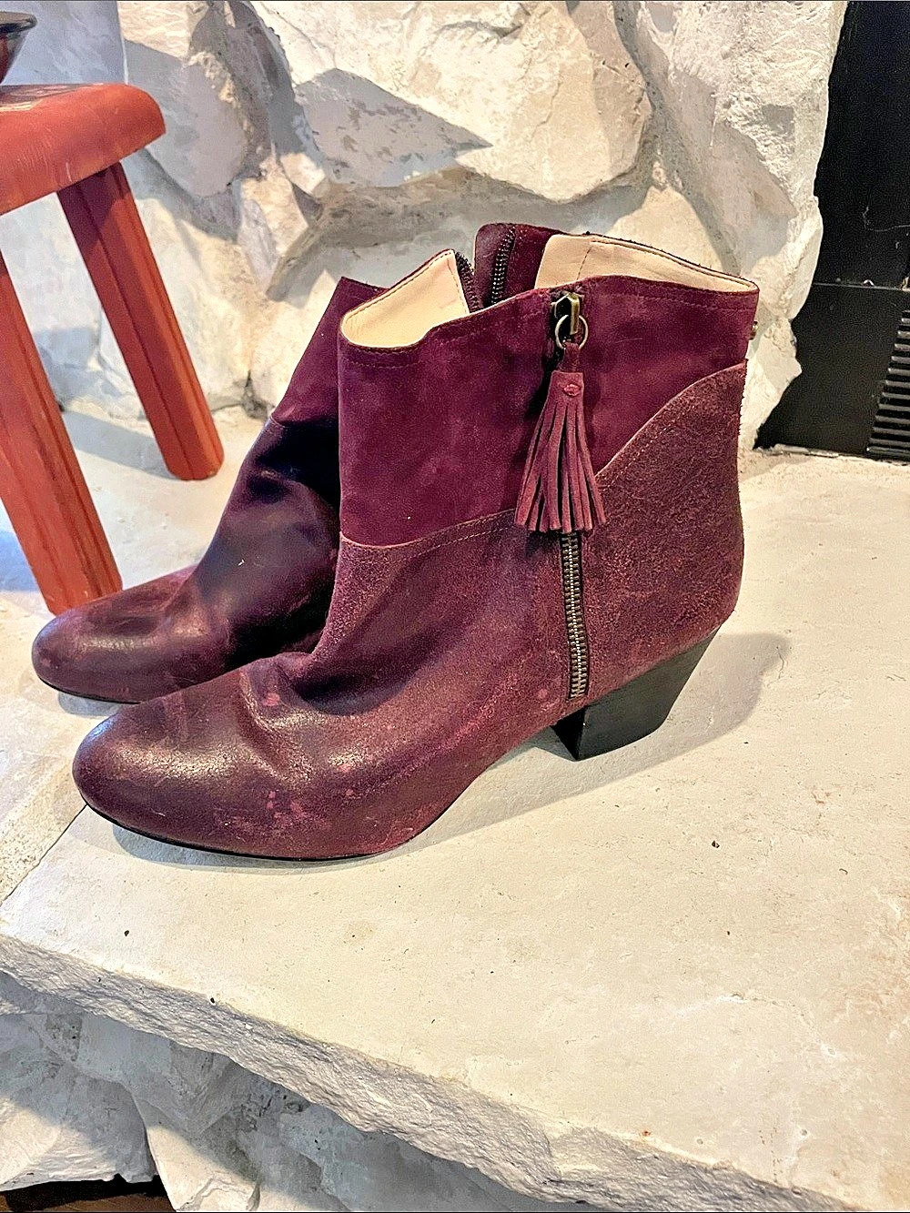 Nine West NWHANNIGAN Leather Ankle Boots US 12 NWT